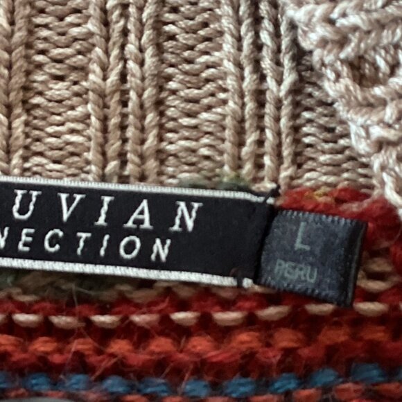 Peruvian Connection Womens Knit Cardigan Sweater Size L Pima Cotton Alpaca - Picture 10 of 15